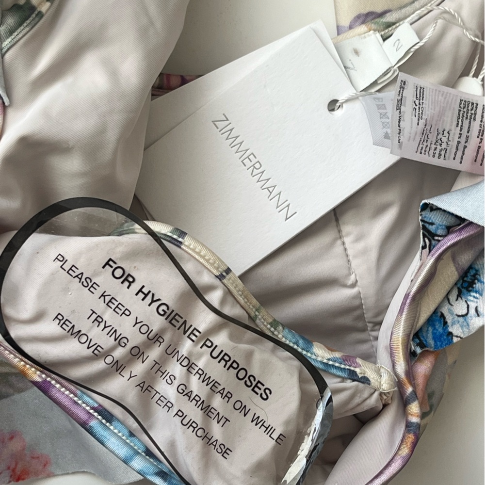 ZIMMERMAN Halliday Waterfall Frill One Piece swimsuit floral NEW US 8 - Picture 7 of 15